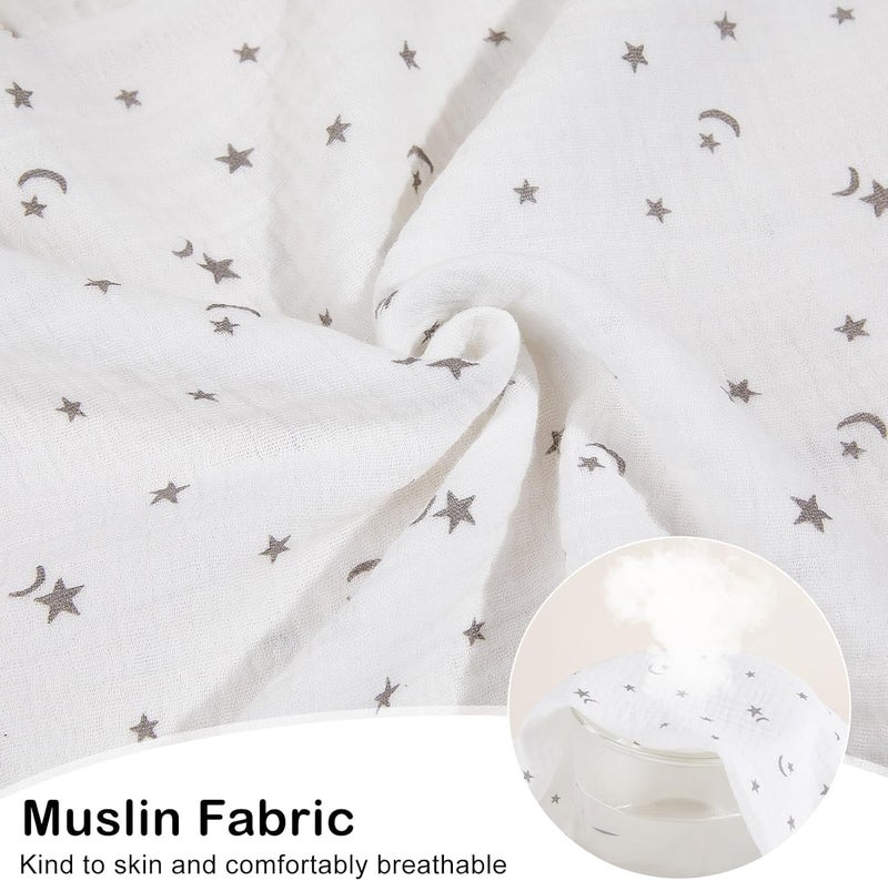 Basumee Toddler Pillowcase 13x18 inch 2 Pack Muslin Pillow Covers for Boys and Girls Soft Breathable Ruffle Edge Pillow Case with Envelope Closure Travel and Nursery Bedding Decor, White Stars - Image 3